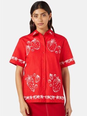 Gorman Strawberry Patch Embroidered Button Down Shirt